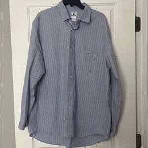 Lacoste Men's Light Blue Striped Button Down